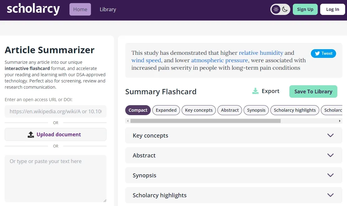 article summarizer Scholarcy