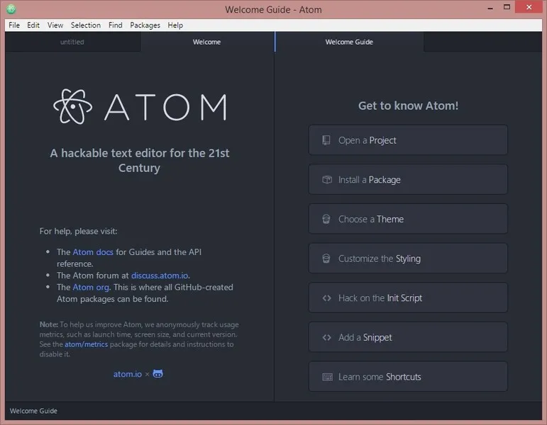 application developer atom