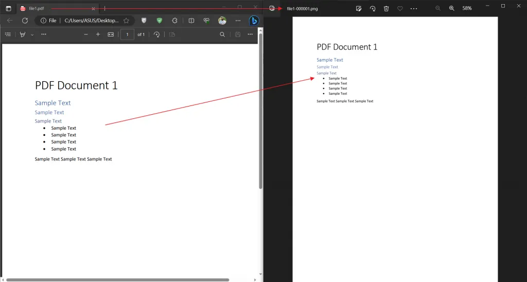 check result after converting pdf to png windows using command line