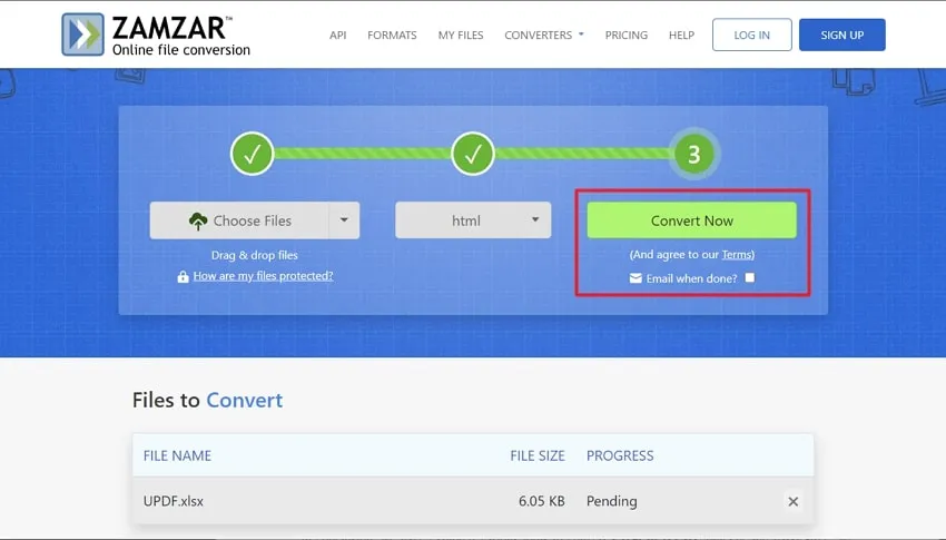 convertir excel en html