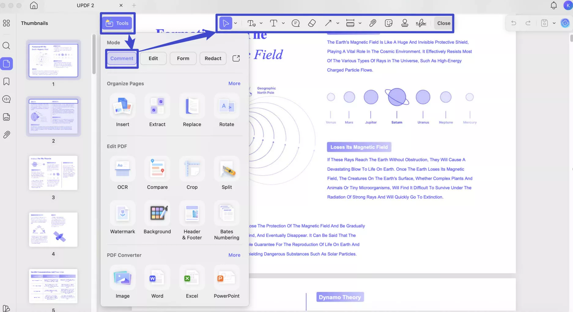 add notes to the pdf on mac using updf
