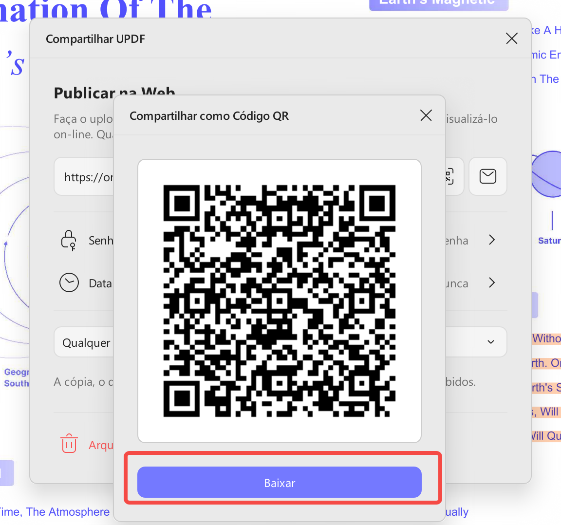 Compartilhar como Código QR