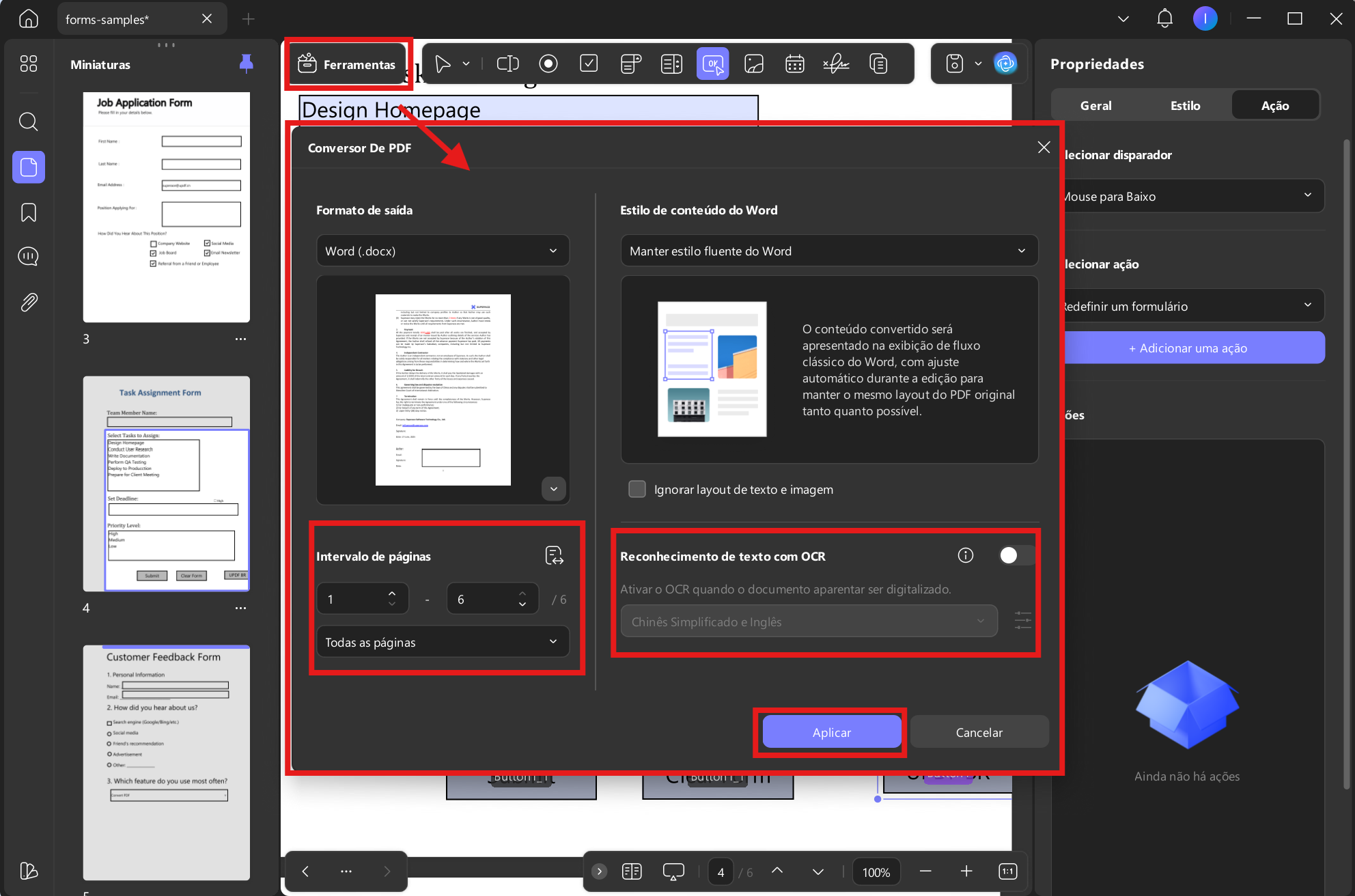 PDF para Word com IA