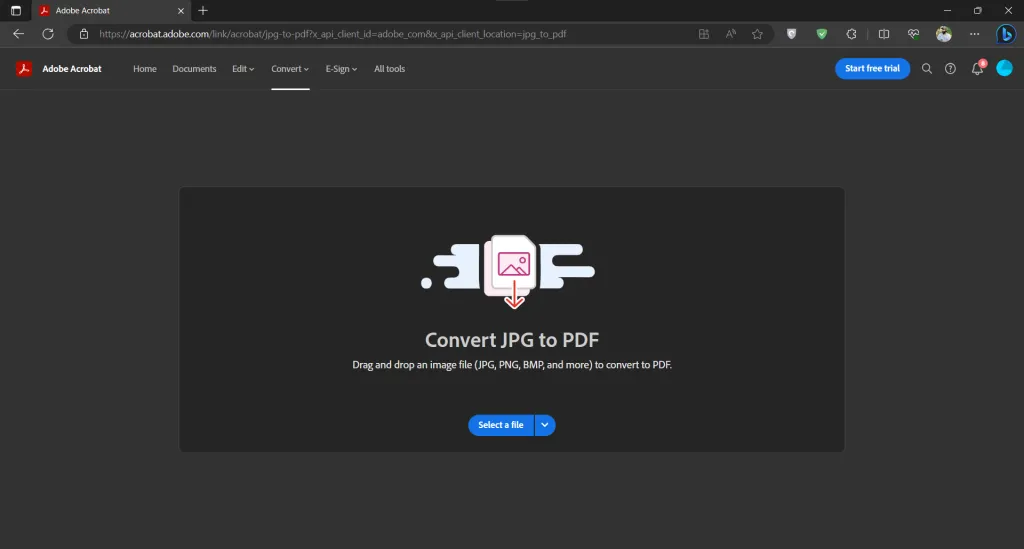 Convert png to pdf using adobe acrobat online