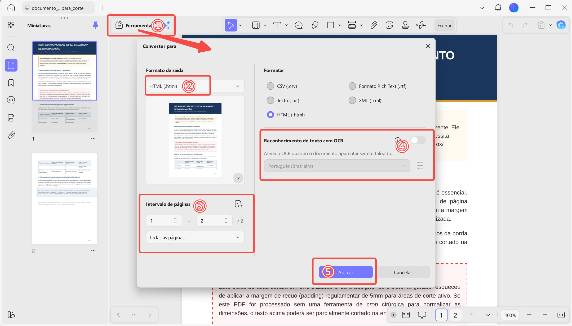 converter pdf em html com updf