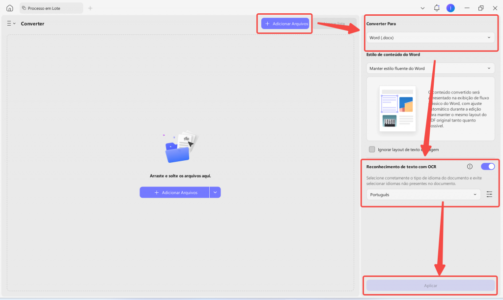 arraste e solte seus documentos digitalizados para fazer o upload