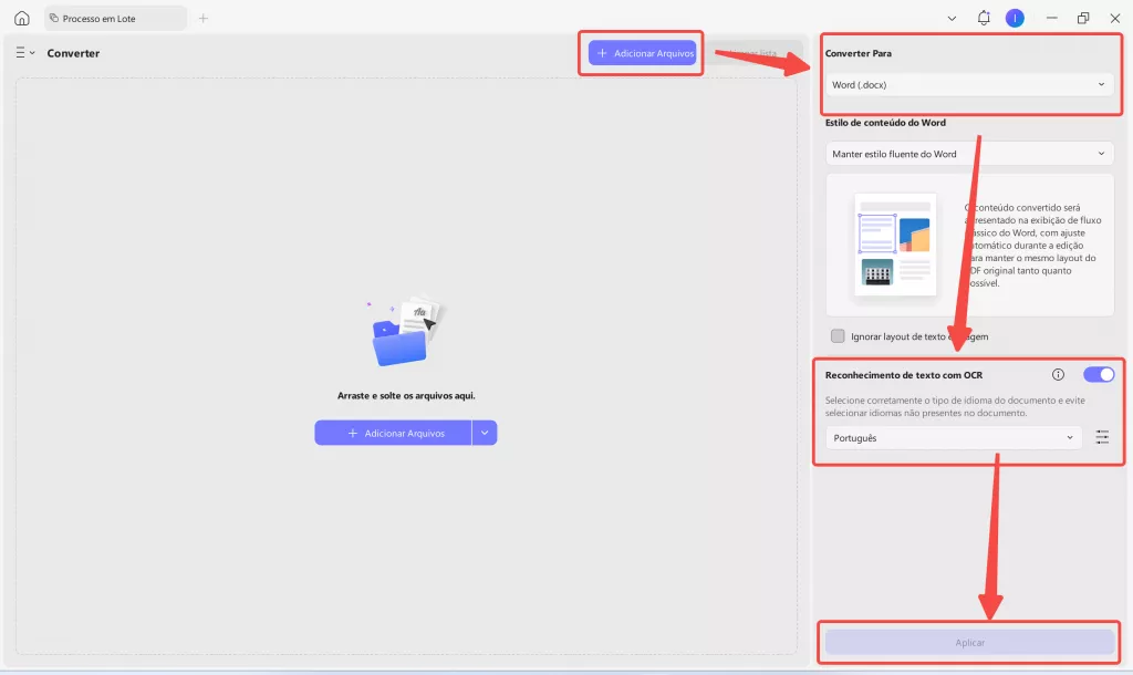 arraste e solte seus documentos digitalizados para fazer o upload