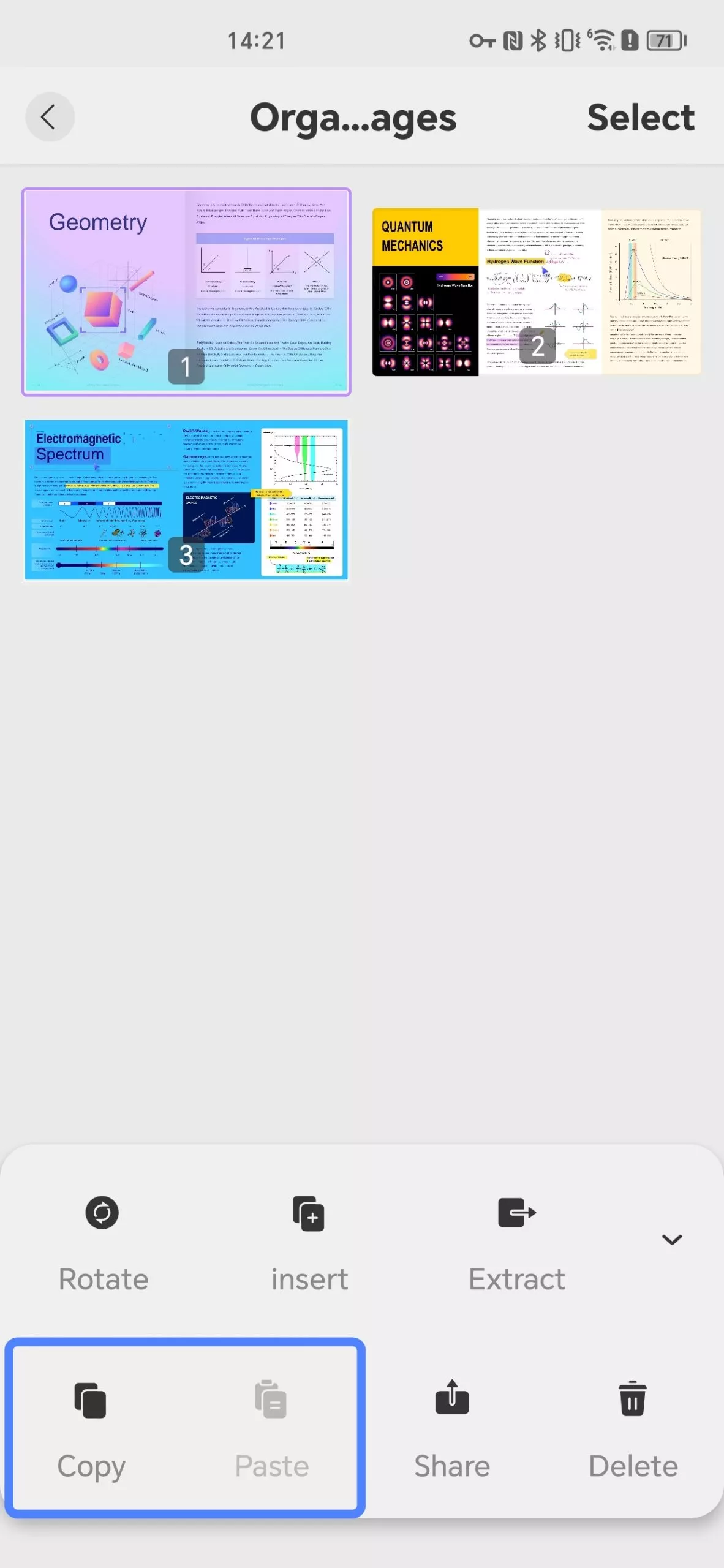 copy and paste pages android