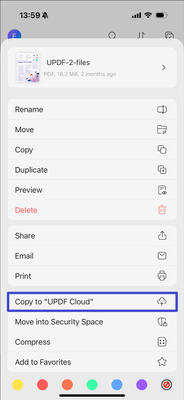 copy to updf cloud