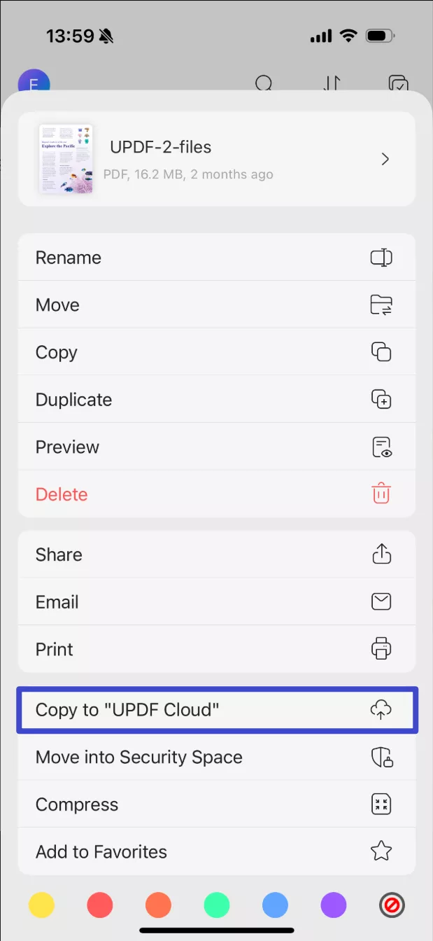 copy to updf cloud