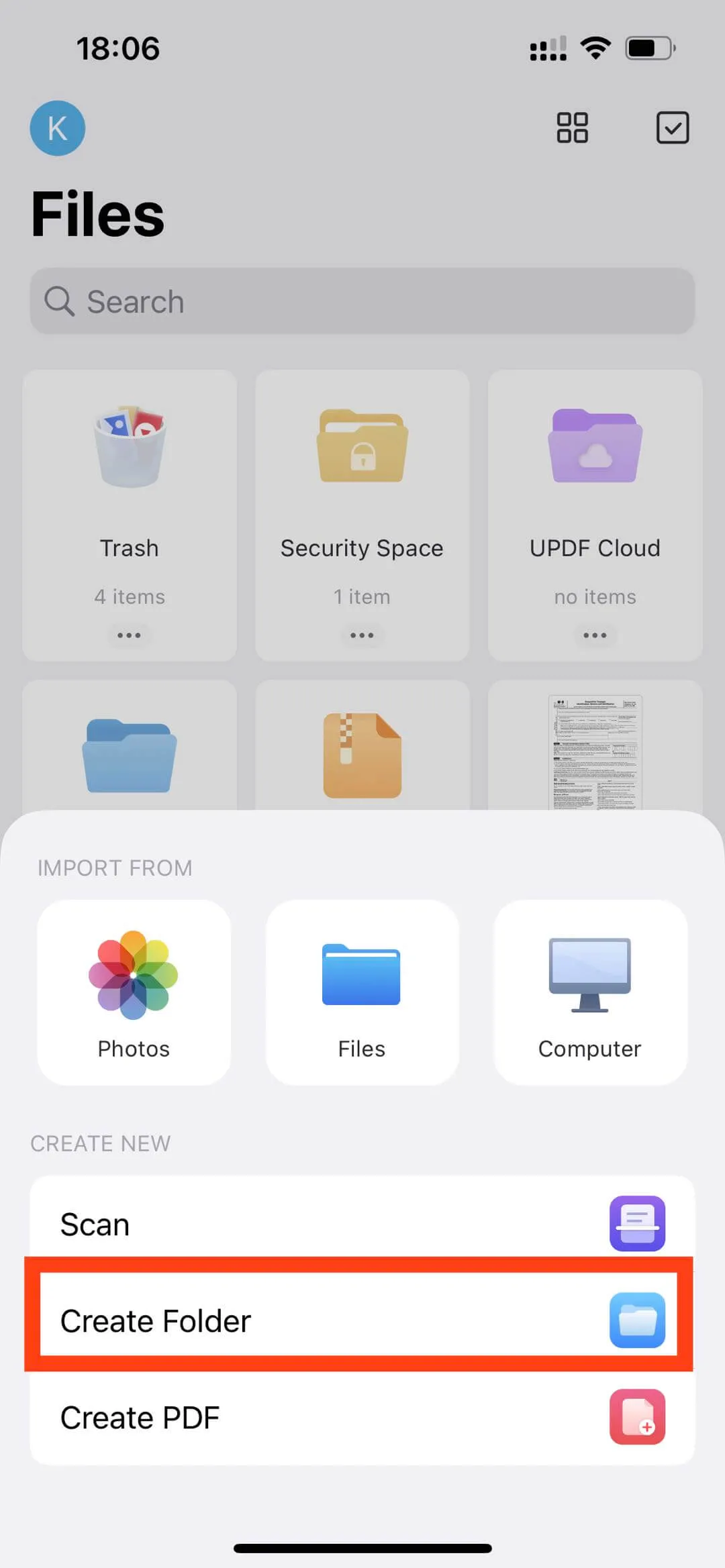 create new folder iphone