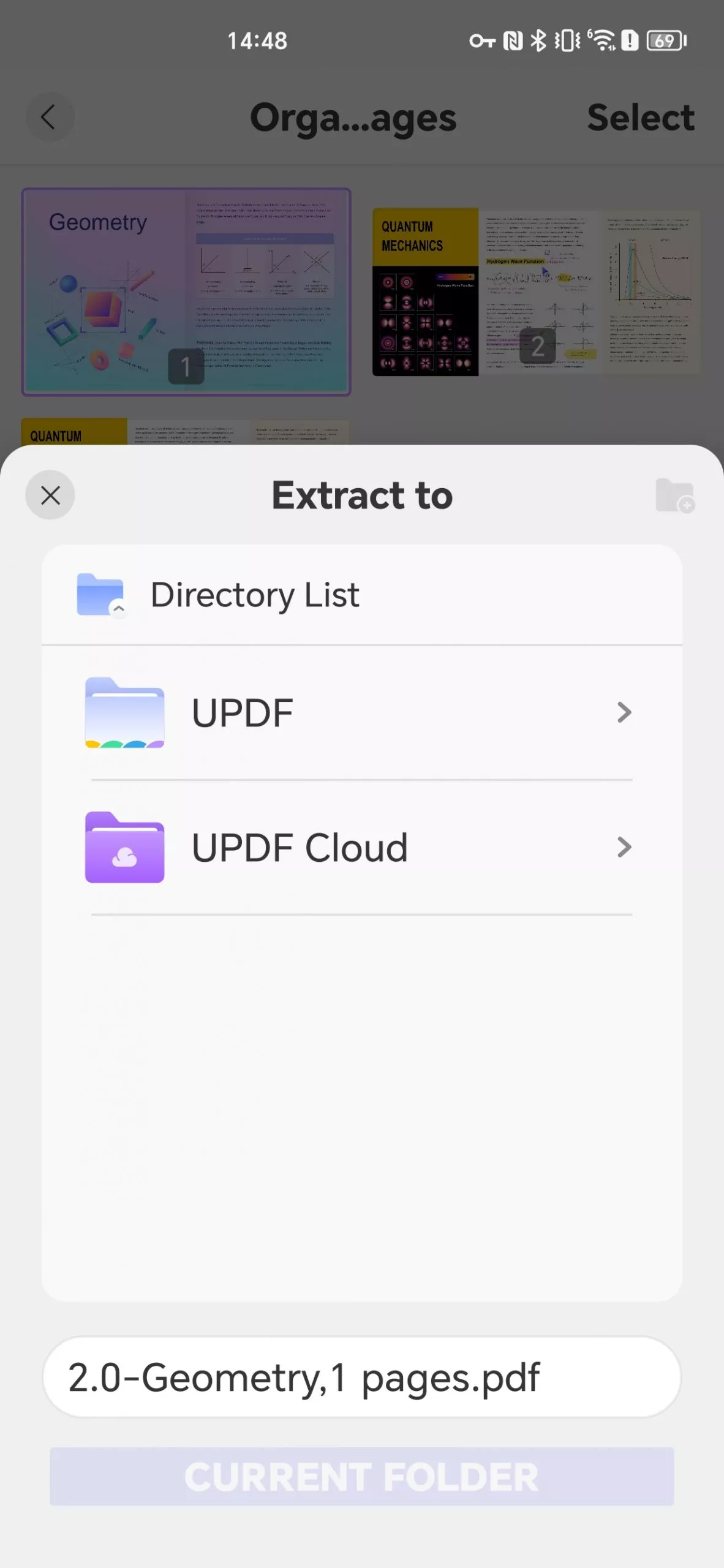 designate a directory to save the extracted pages