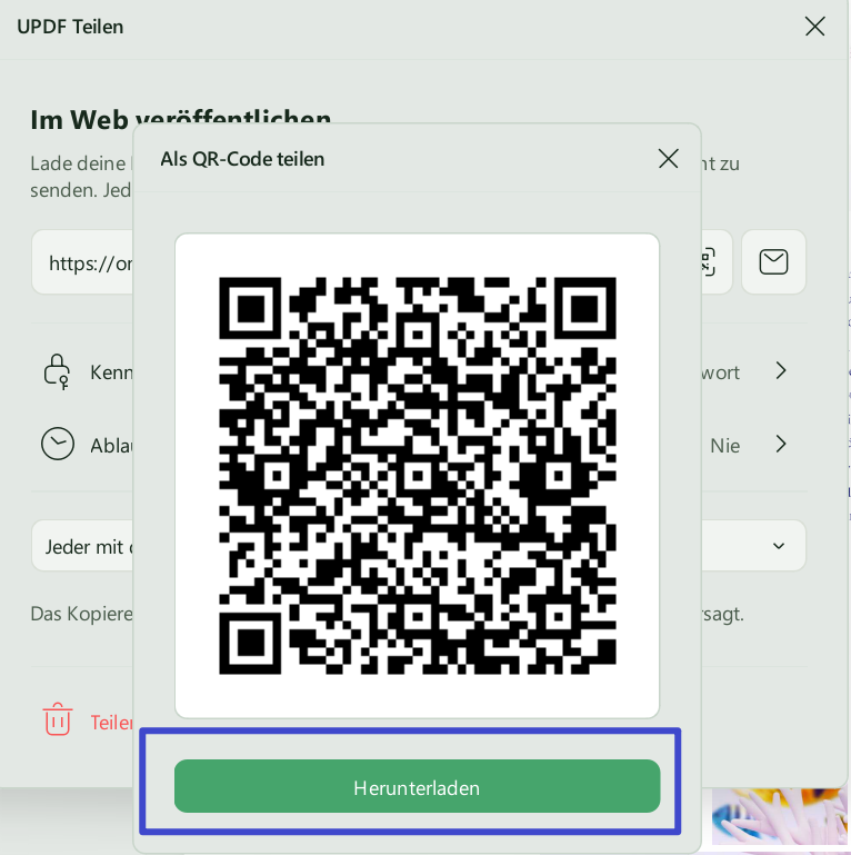 Öffnen Sie die freigegebene PDF-Datei