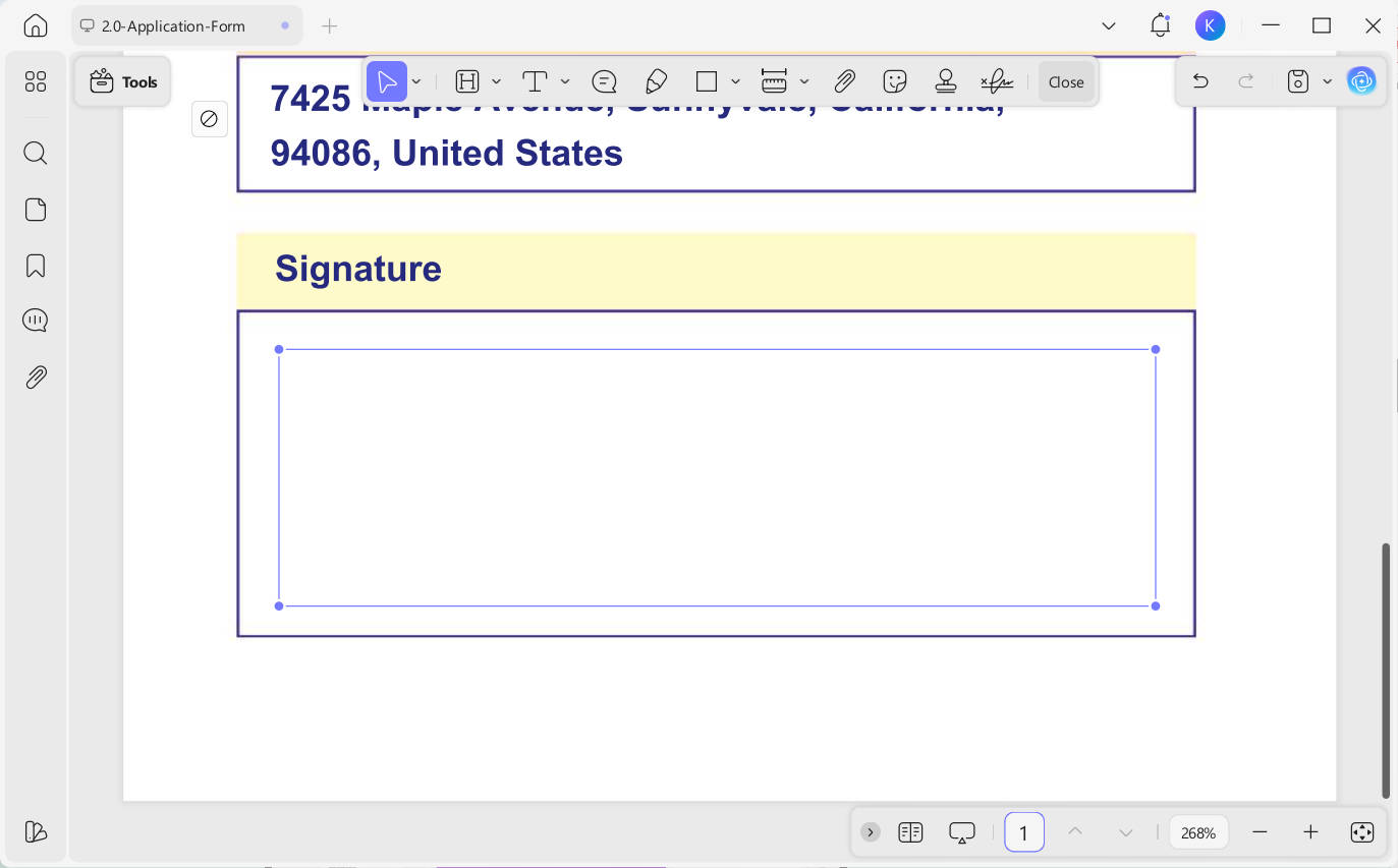 drag to cover the signature