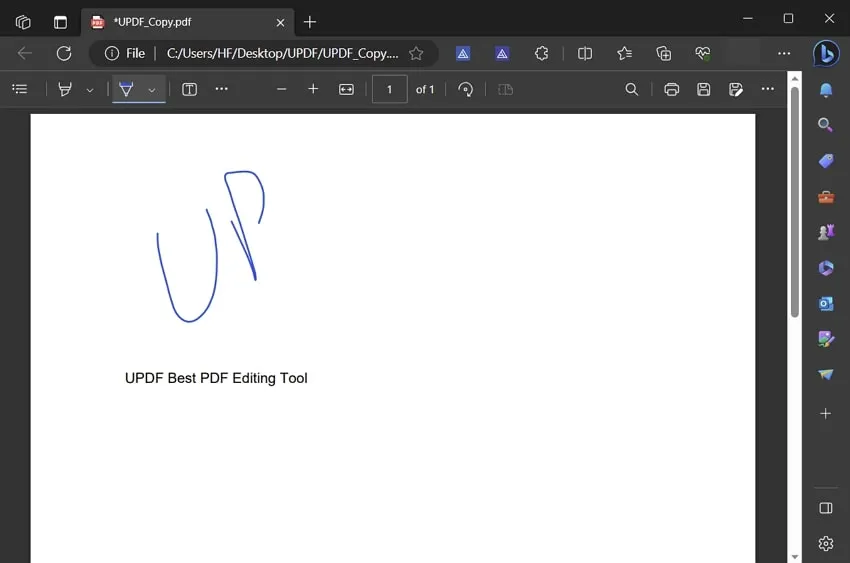 dessiner la signature Microsoft Edge