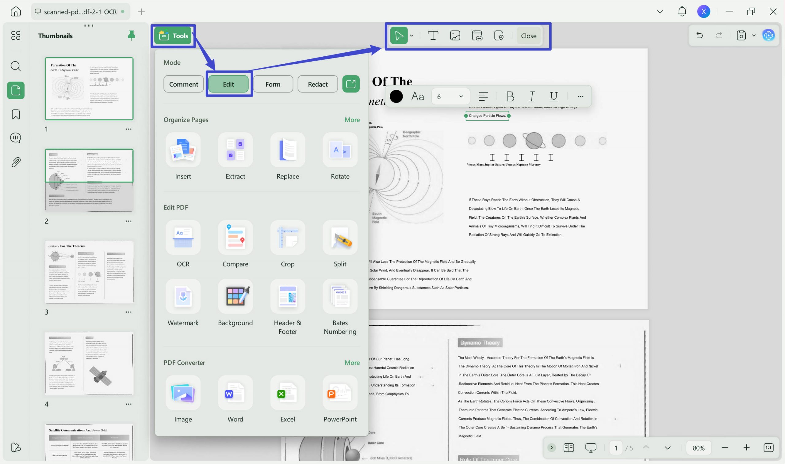 Edit text in PDF to fix the cannot edit pdf problem using UPDF