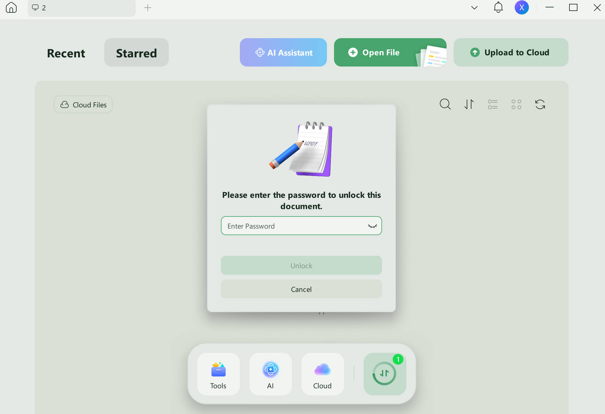 Open the Open Password Protect PDF  to convert to excel on windows