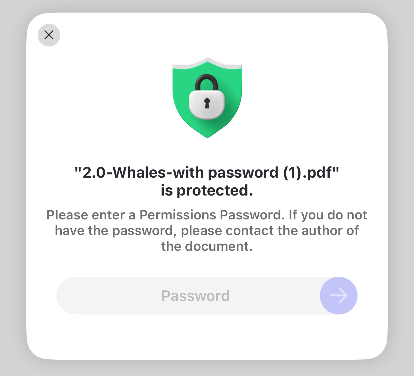 enter the permission password