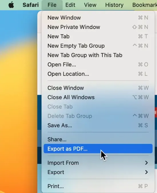 salva come pdf su mac esporta come pdf in safari