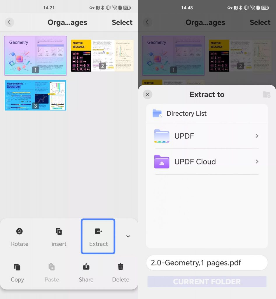 extract pages