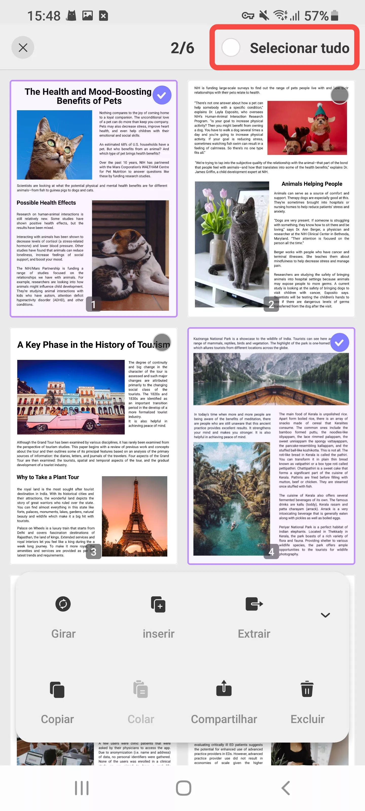 extrair várias páginas