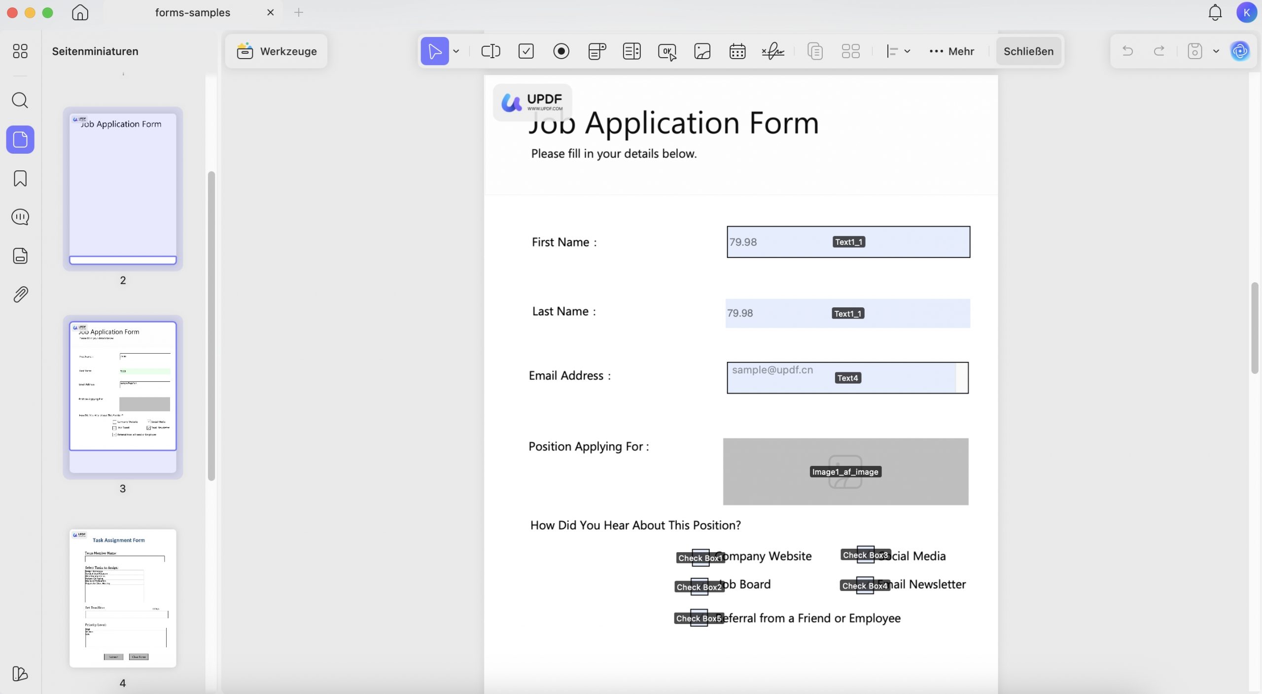 PDF Formular auf Mac ausfüllen mit UPDF
