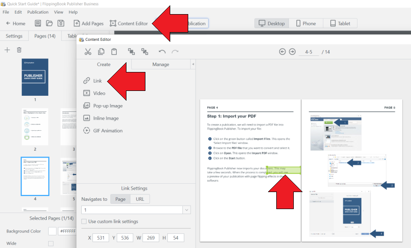 Inserire il link con FlippingBook