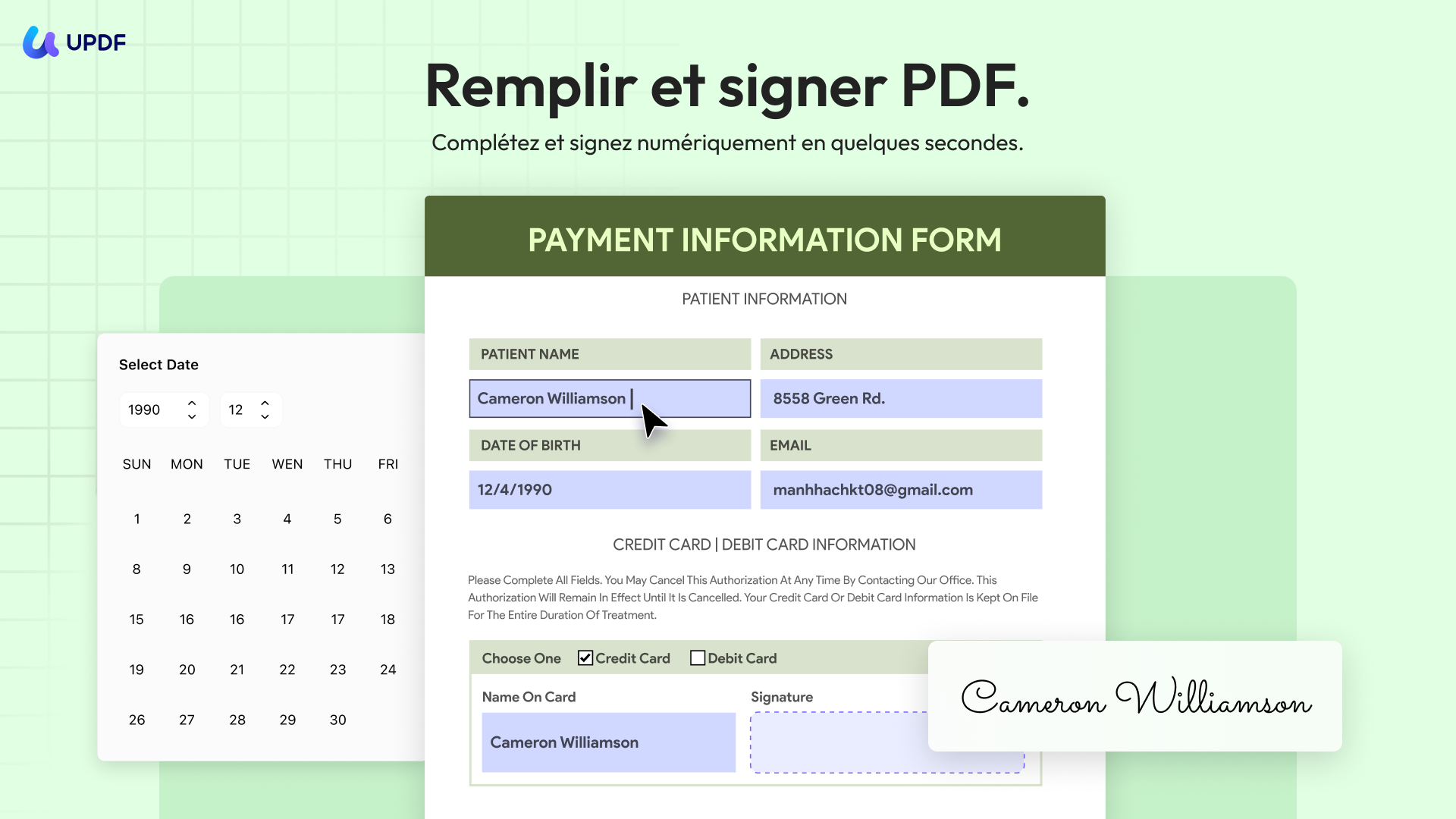 UPDF : Remplir et signer