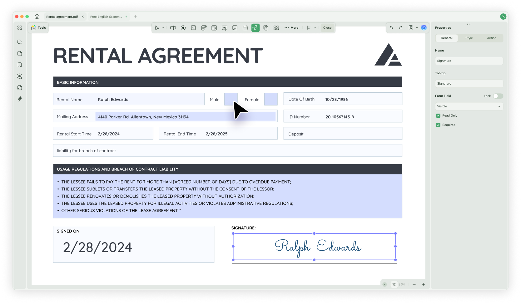 ajouter signature pdf