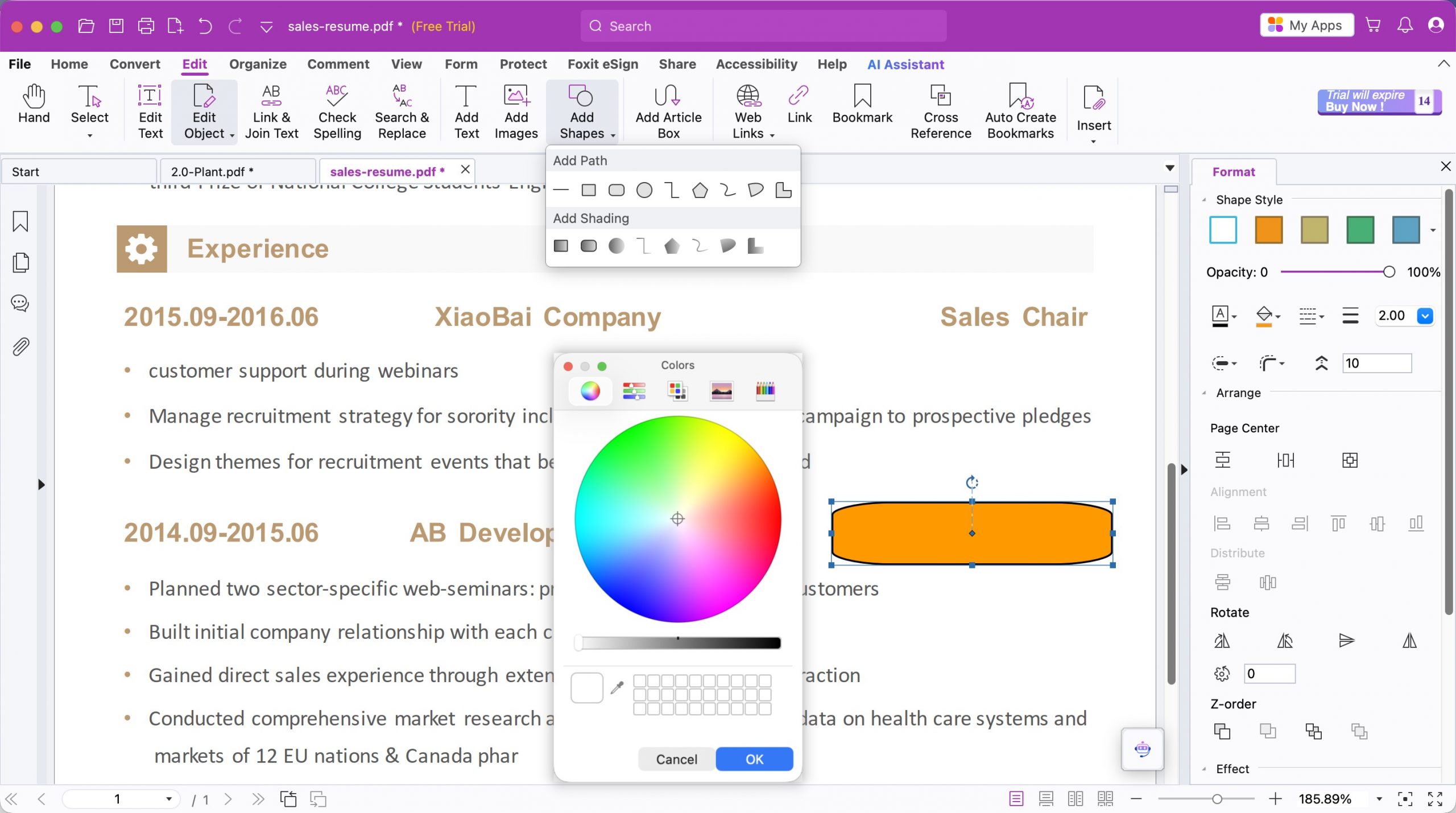 foxit pdf editor add shapes-4
