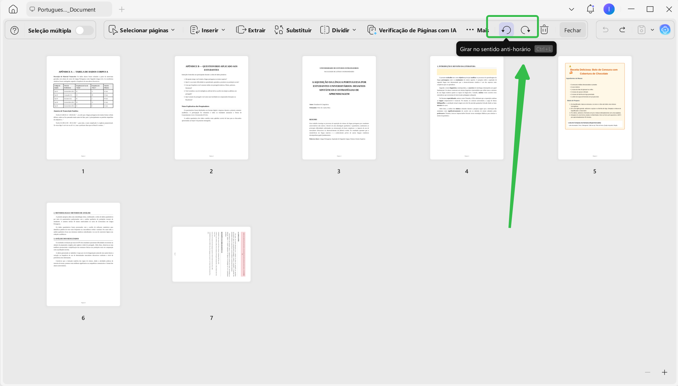 Girar páginas de PDF com UPDF