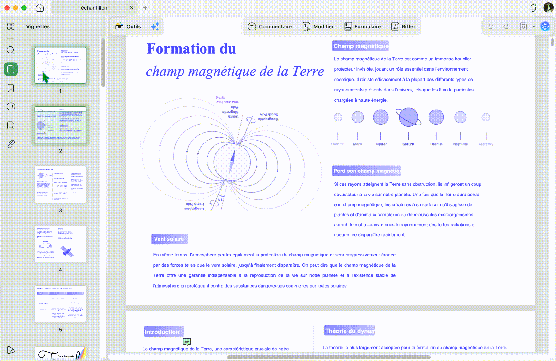 Sélectionnez et faites glisser pour modifier l'ordre des pages.