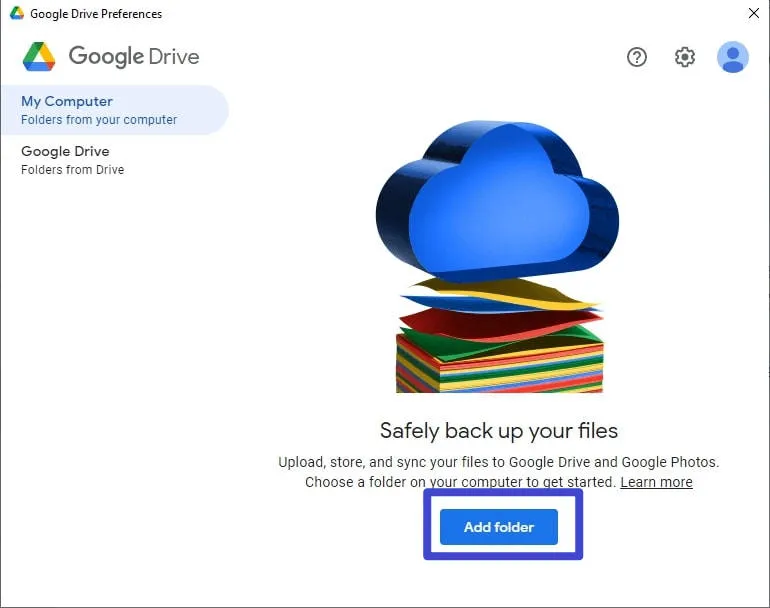 Synchroniser des dossiers avec Google Drive