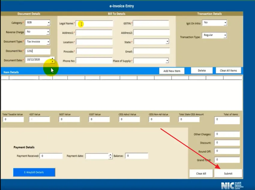 how to generate e invoice in gst portal