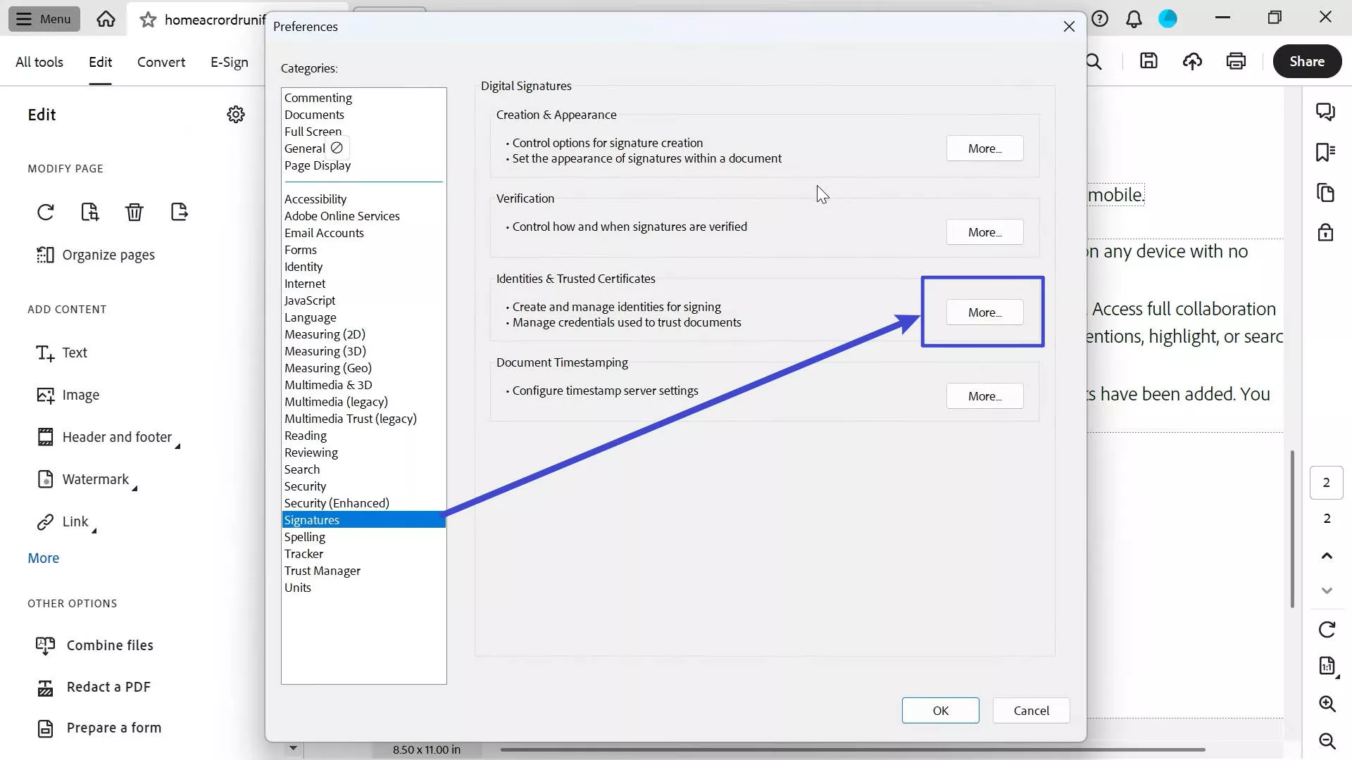 identities and trusted certificates