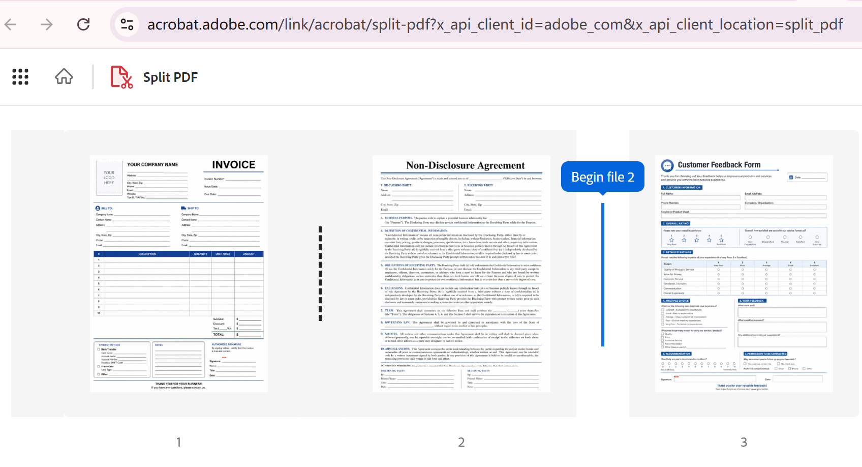 split pdf pages adobe