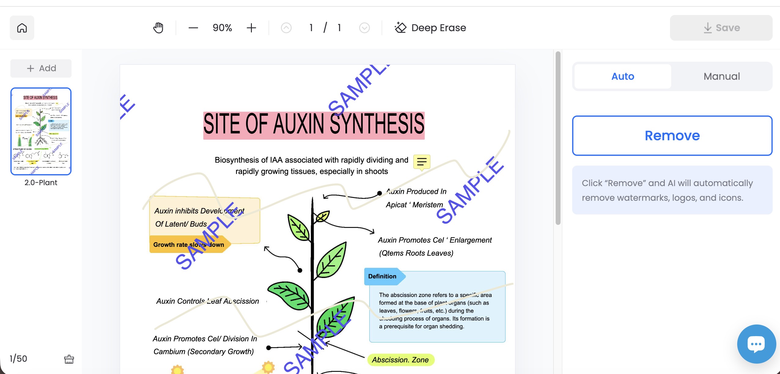 lightpdf auto and manual removes watermark