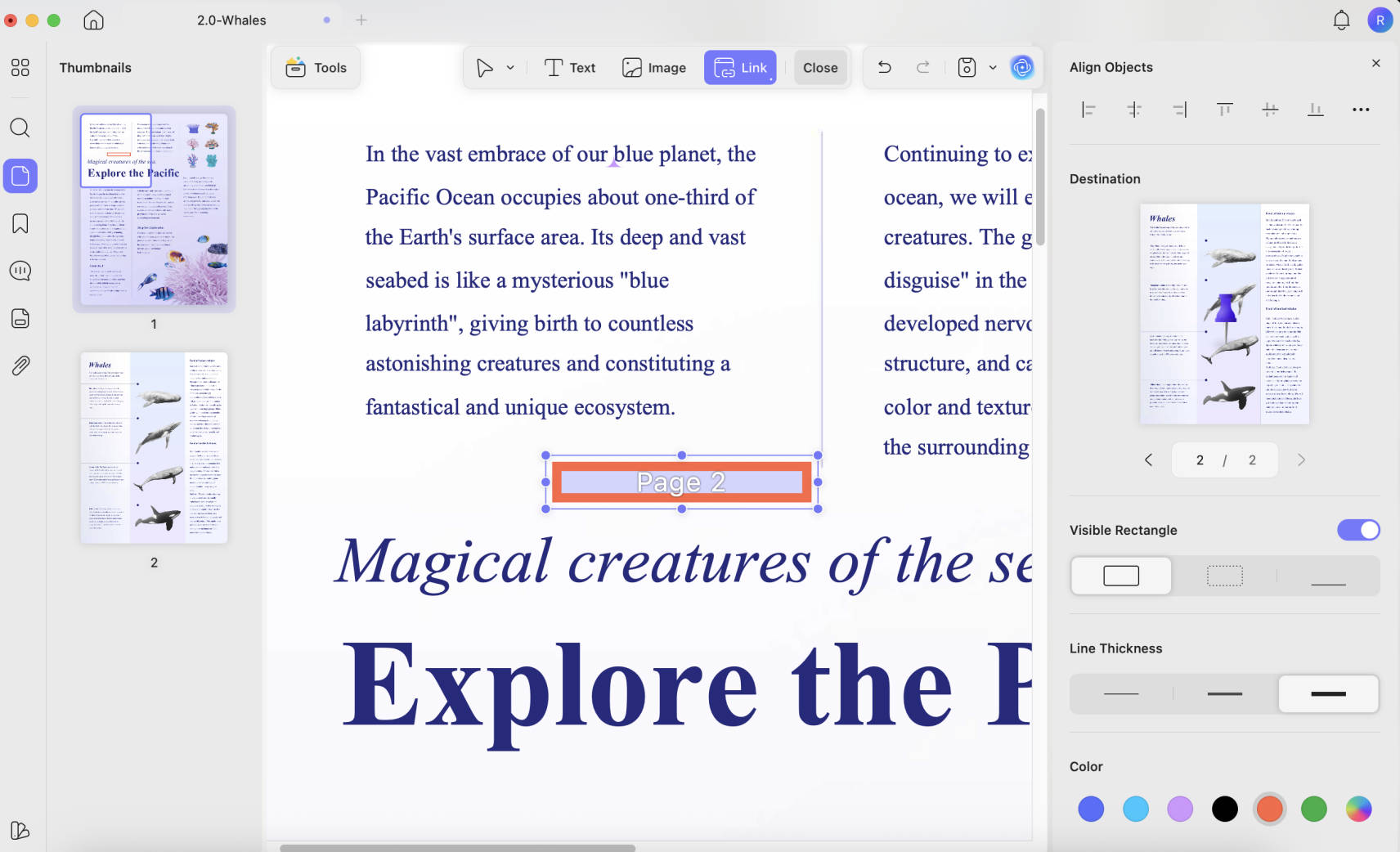 how to add link to pdf properties