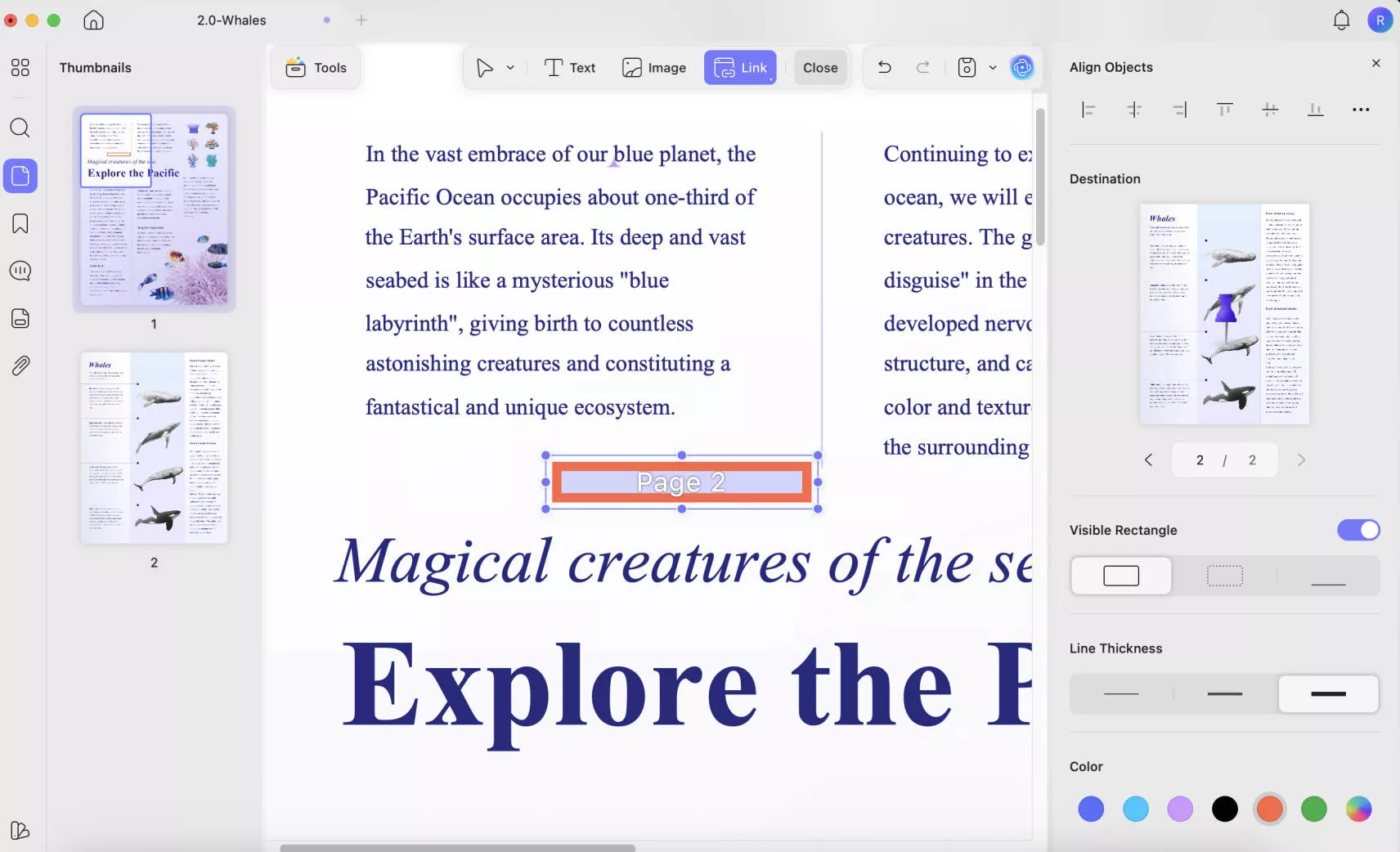 how to add link to pdf properties