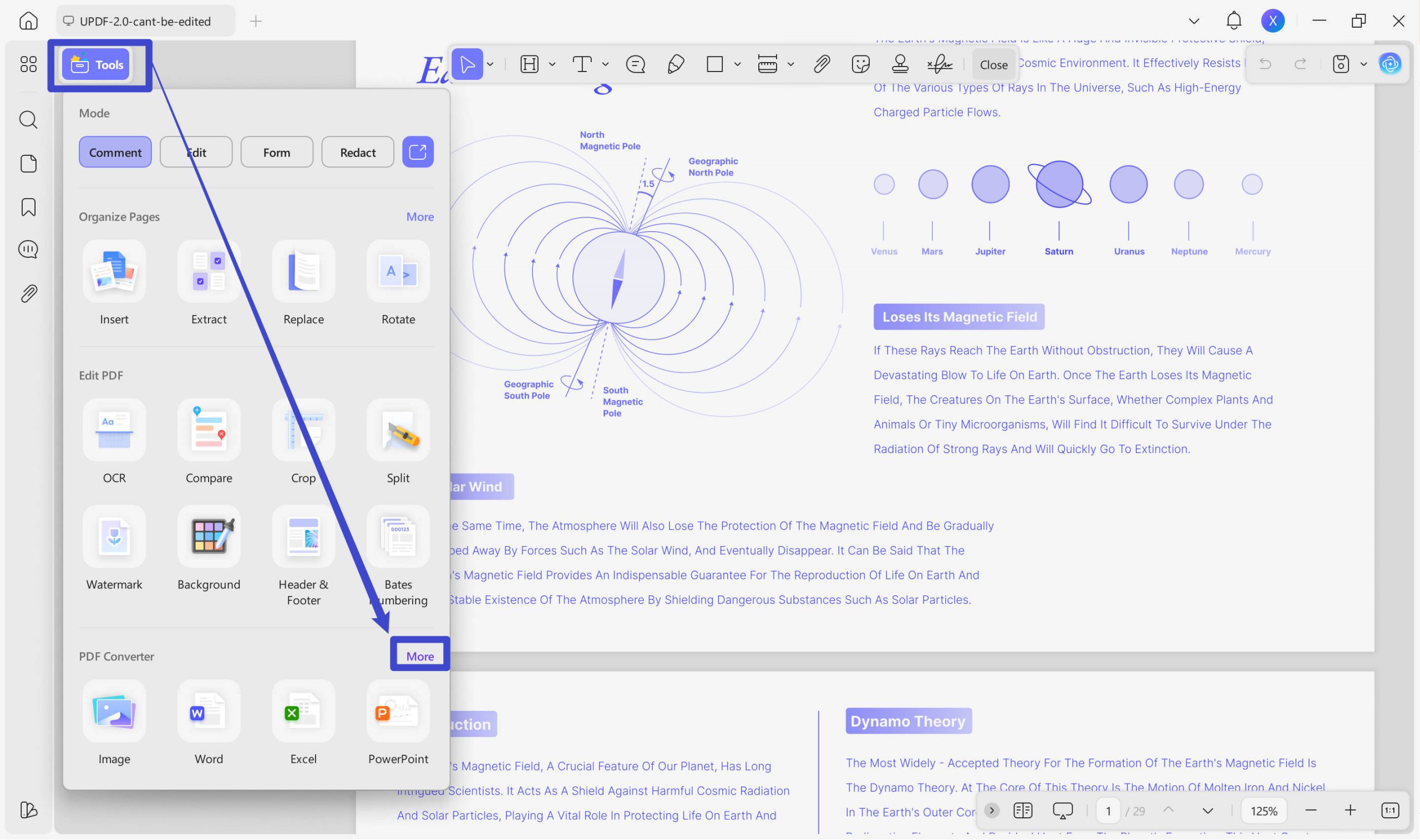 Click on Export PDF to convert PDF to text on windows using UPDF