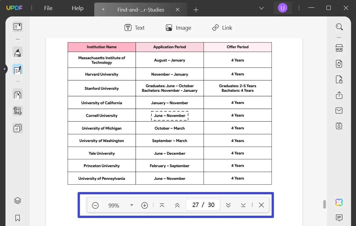 navigation toolbar