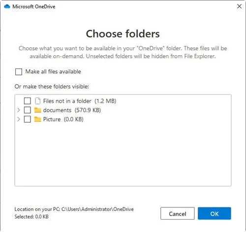 sync folders onedrive