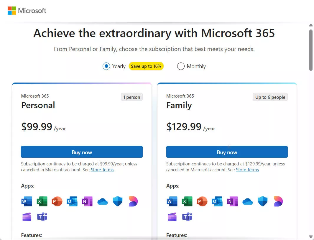 onenote prcing