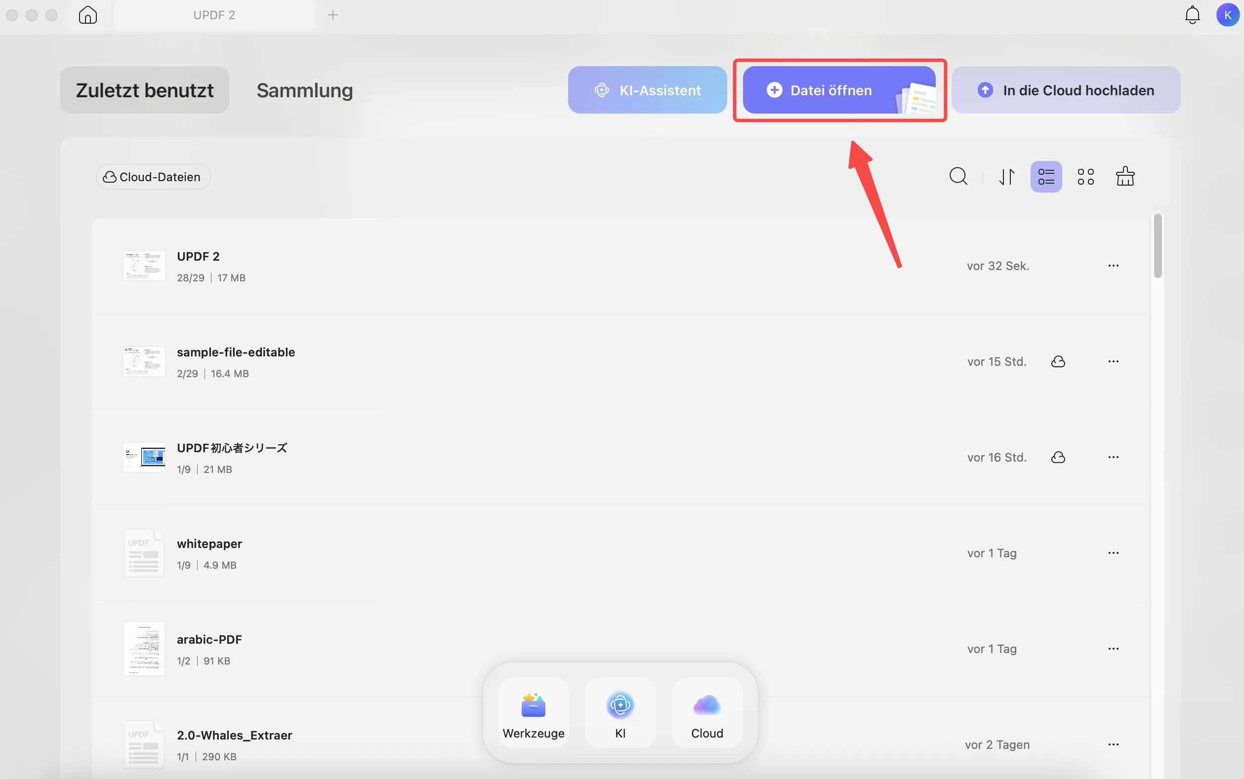 Datei auf dem Mac öffnen