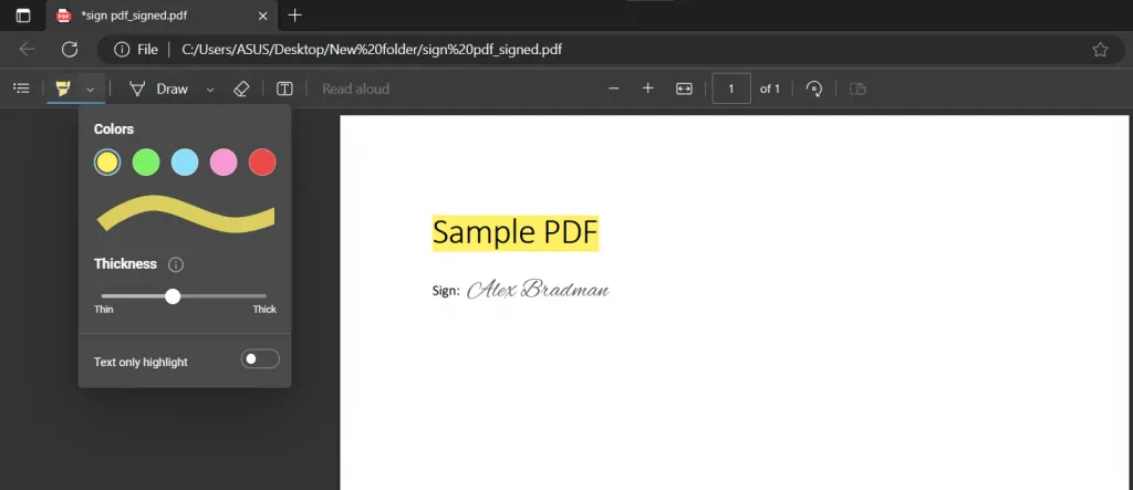 在 Microsoft Edge 中開啟 PDF