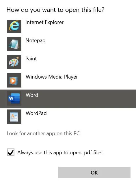 Edit PDF on windows using Word