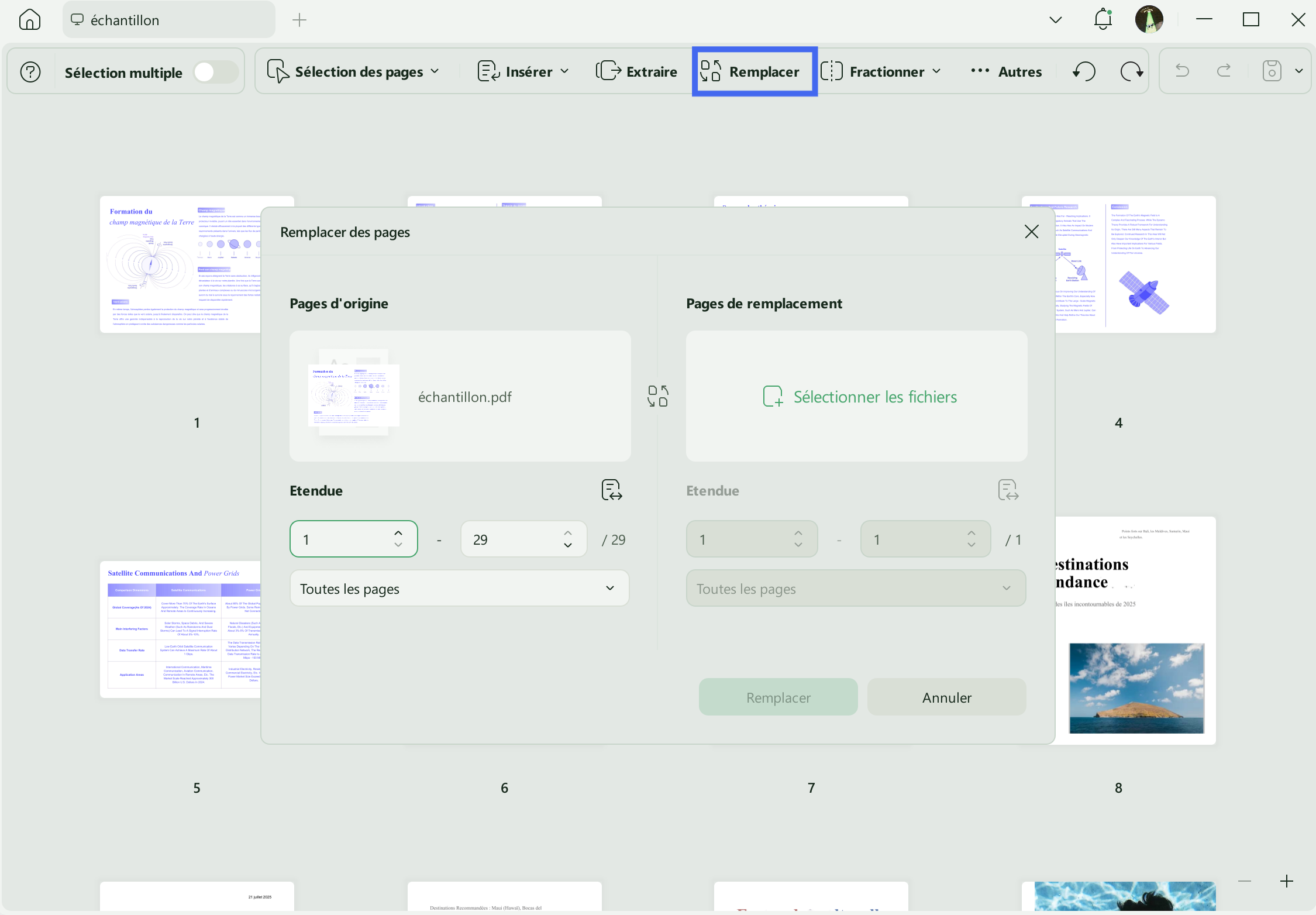 remplacer pdf