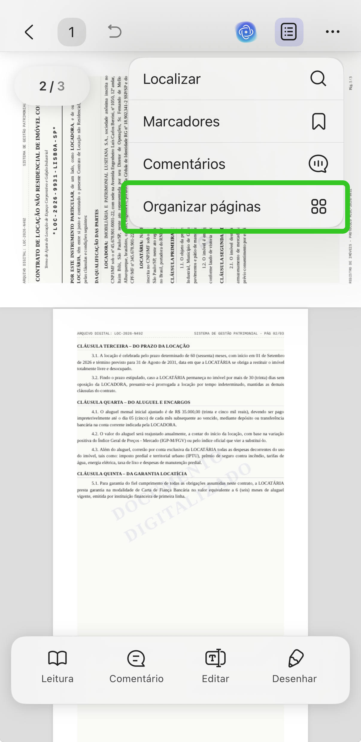 Organizar Páginas