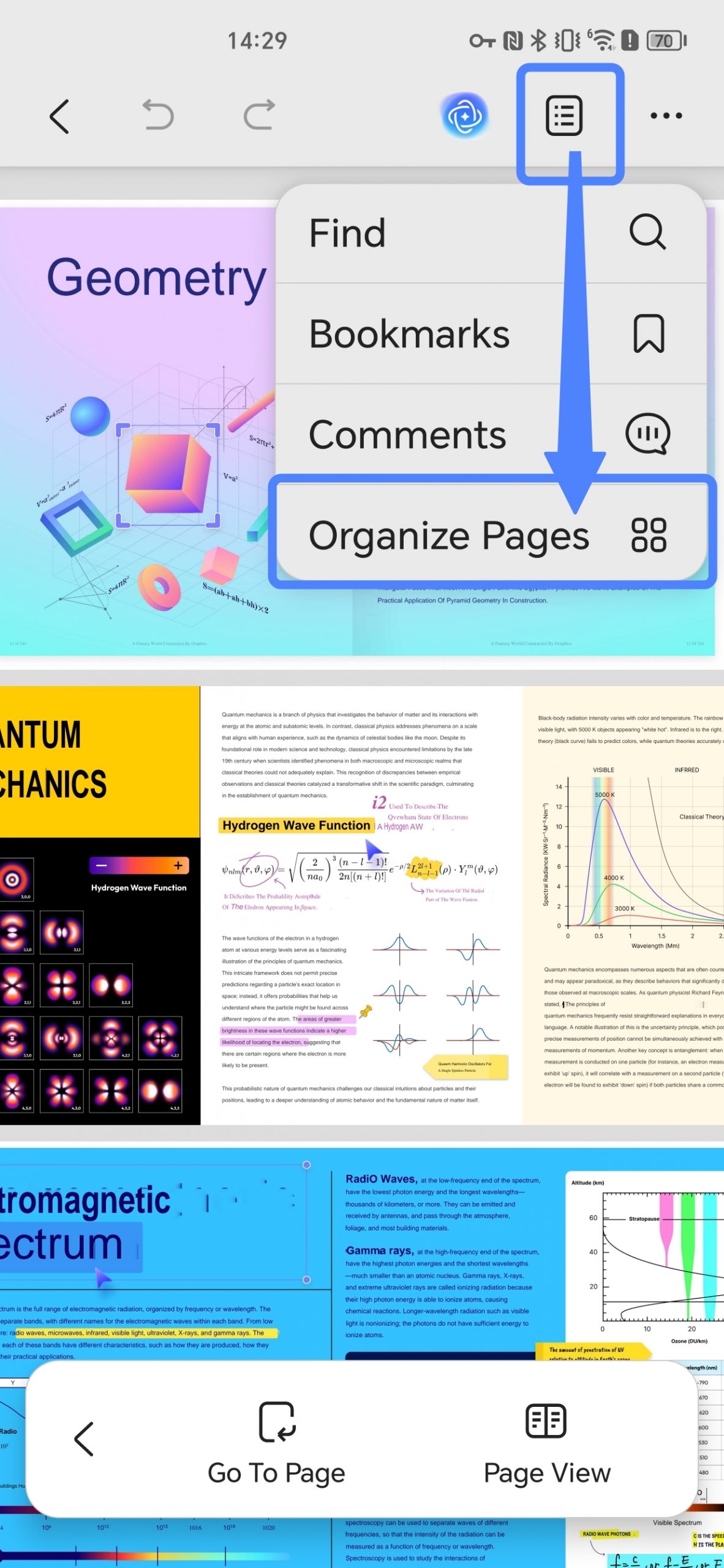 organize pages android