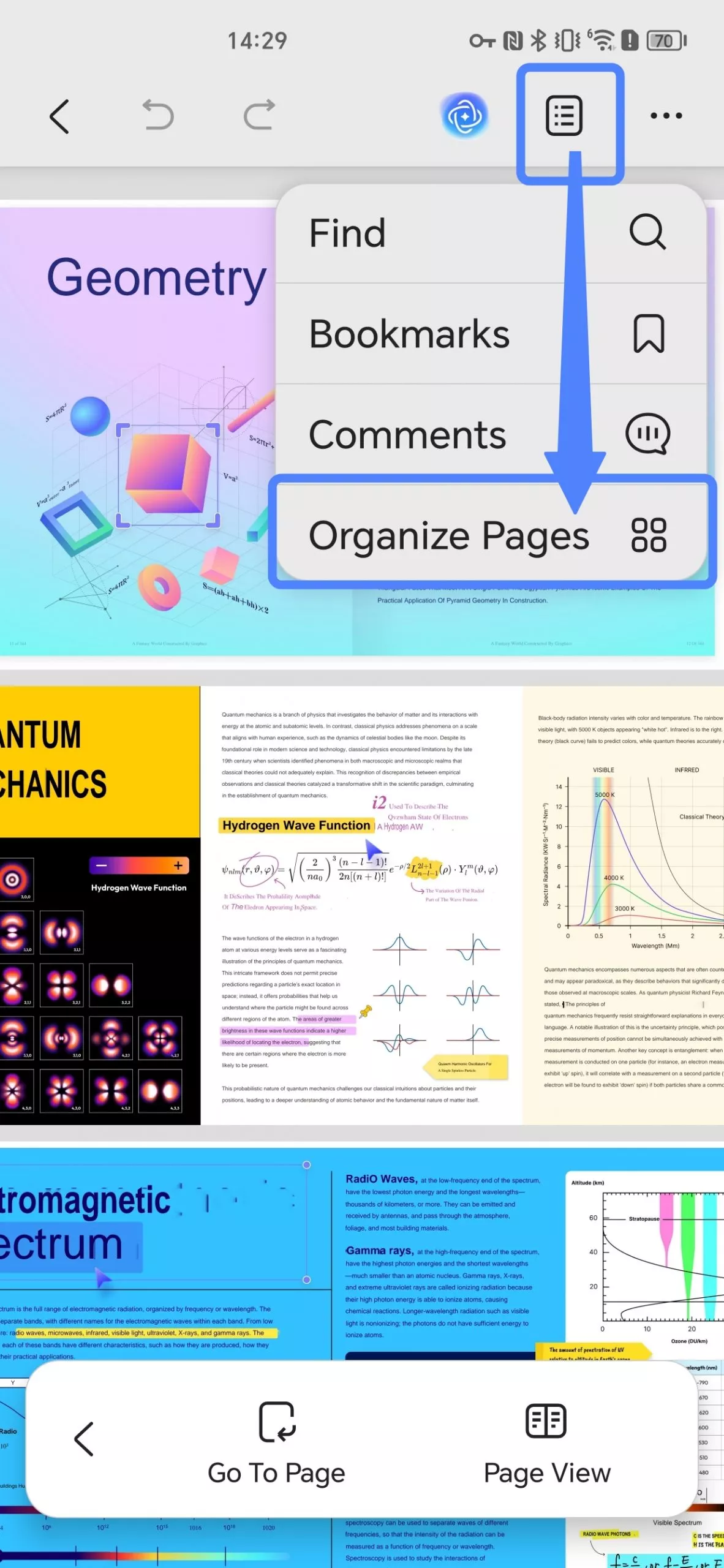 organize pages android
